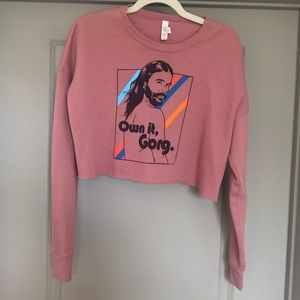 JVN cropped “own it gorg” sweatshirt